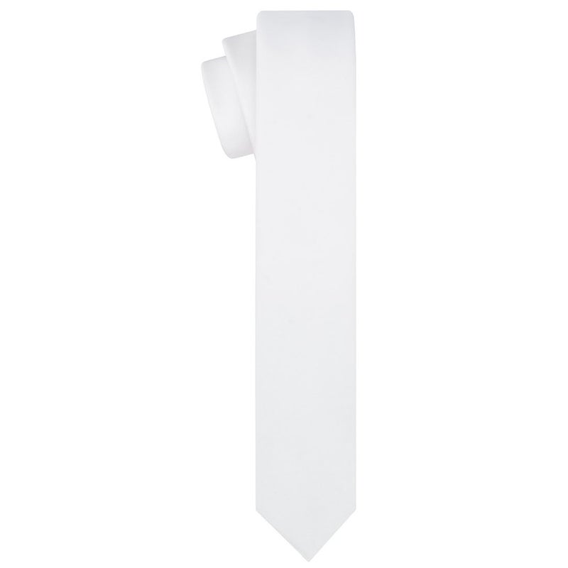 KissTies Boys' Tie White Satin Necktie For Kids Boys Ties + Gift Box - Image 3